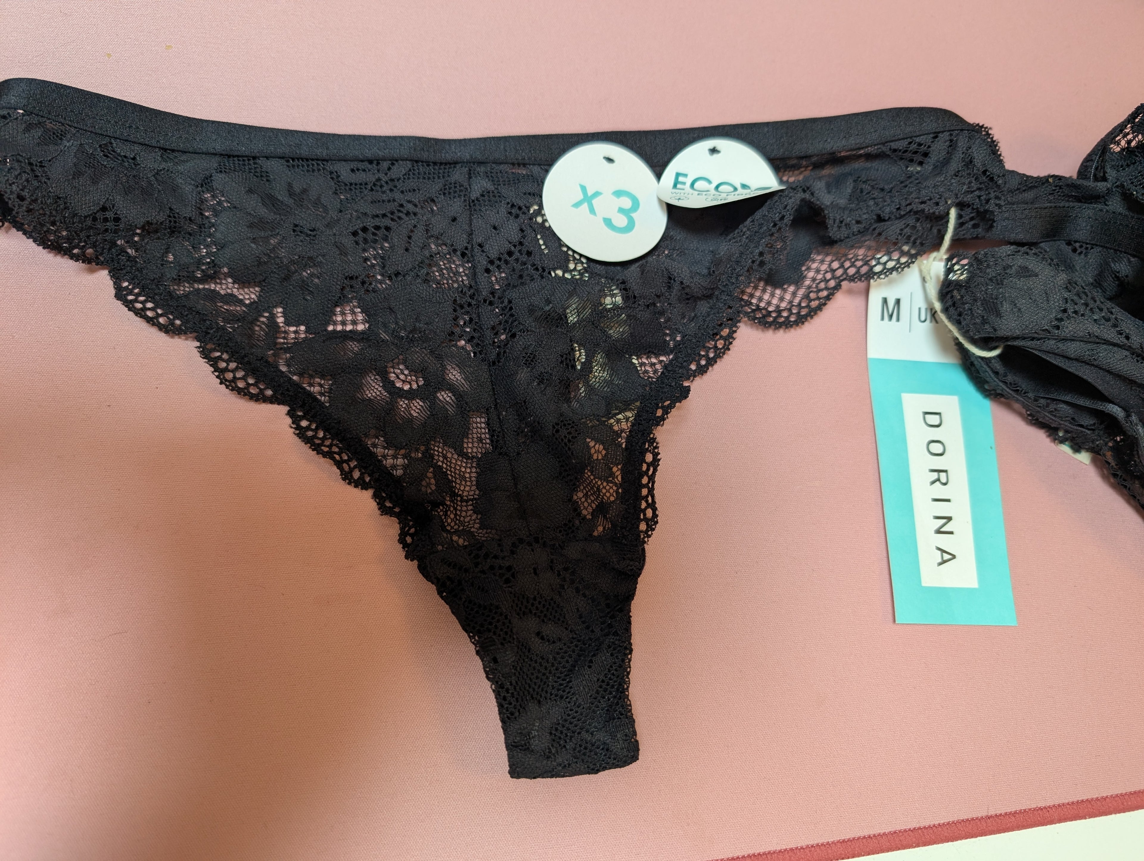 Dorina - Lot de 3 Strings - Noir