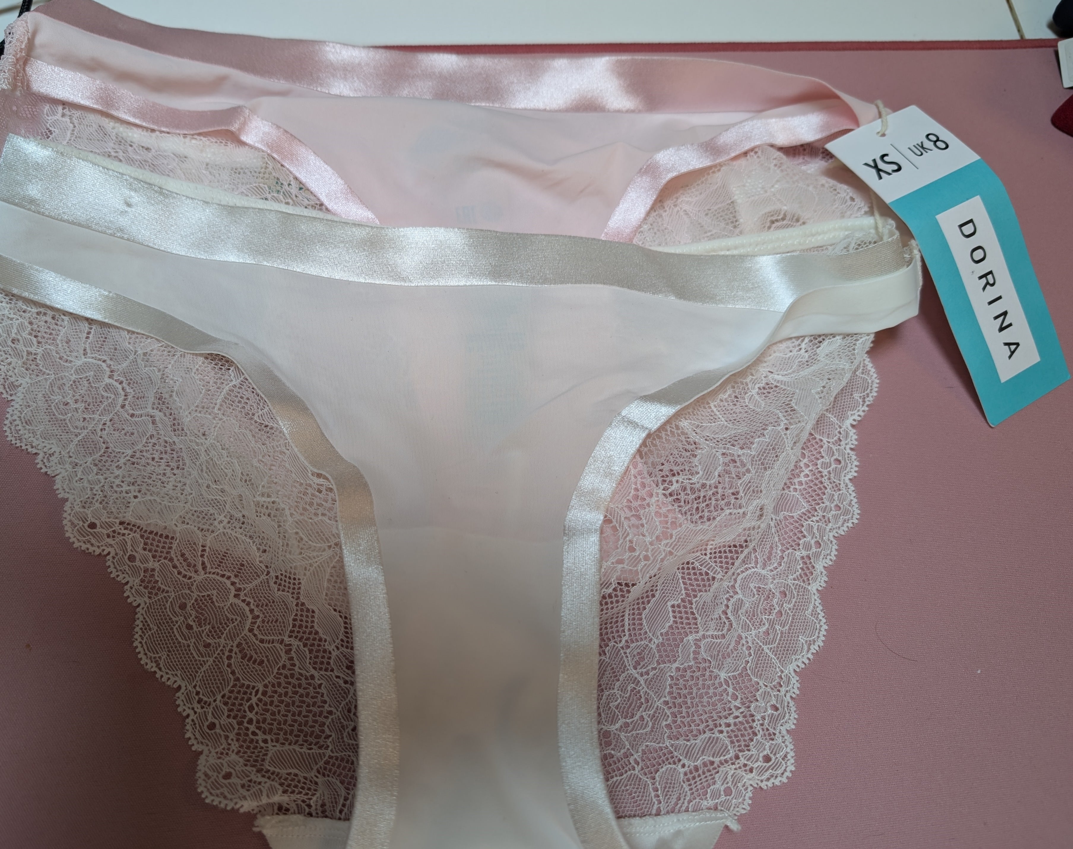 Dorina - Lot de 3 culottes Rose / Blanc - XS