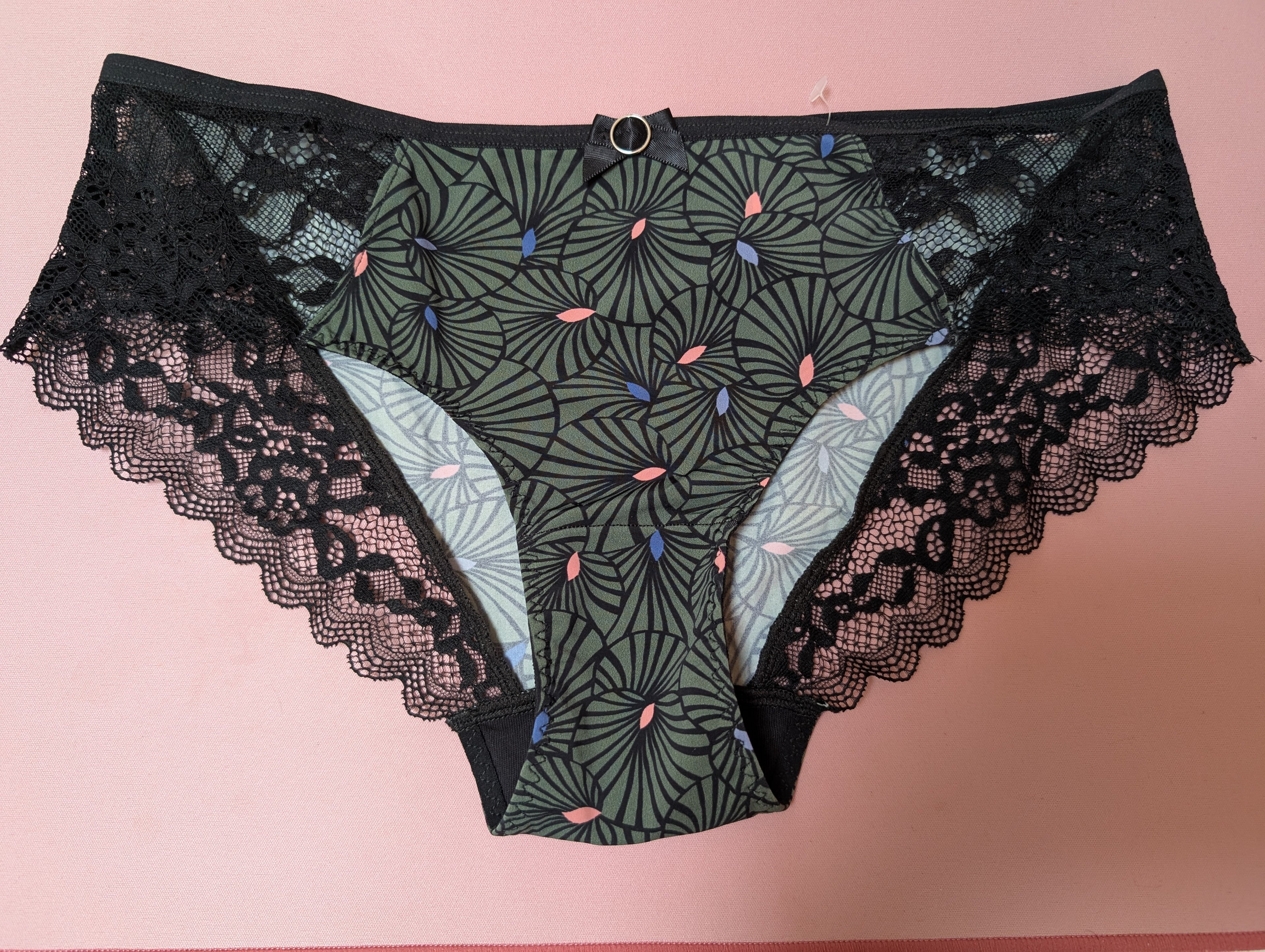 LACELIER - Culotte dentelle Vert / Noir T38