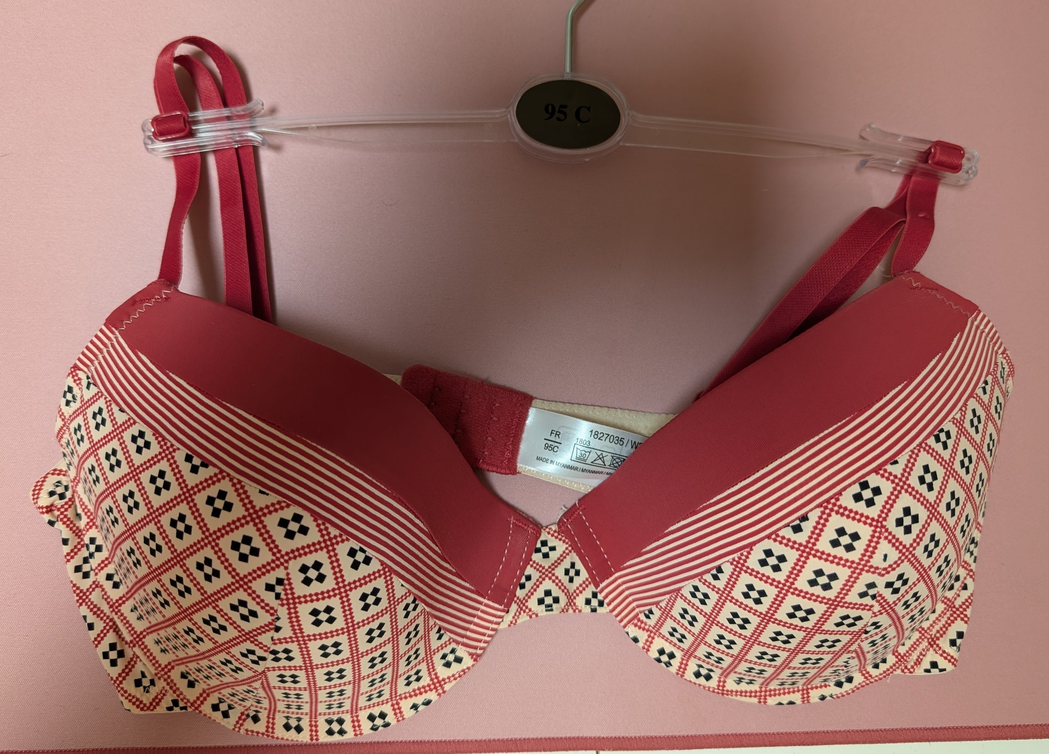 Soutien Gorge Rouge à motif - 95C